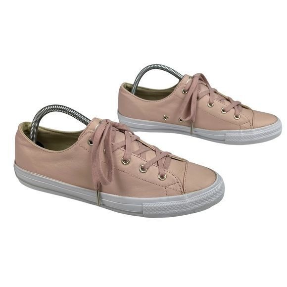 Converse Sneakers Womens Size 9.5 All Star Pink Leather Low Top Shoes‎ - Picture 3 of 10